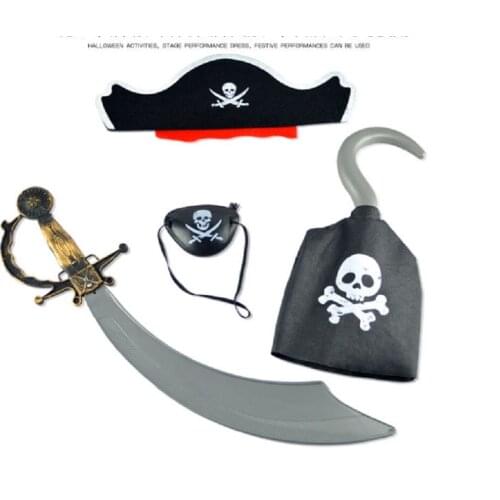 Halloween costume children dress up props stage performance one eyed longan mask knife 4pcs set