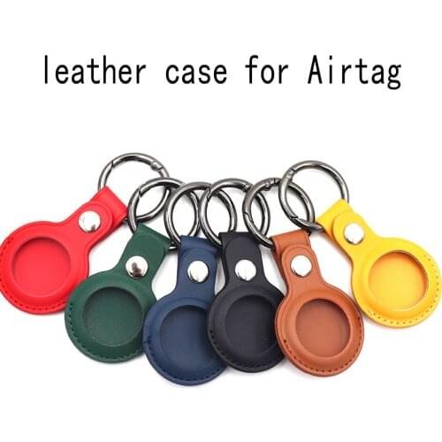 Leather Case For Apple Airtags Protective cover For Apple Locator Tracker Anti-lost Device Keychain Protect Sleeve Dropshipping