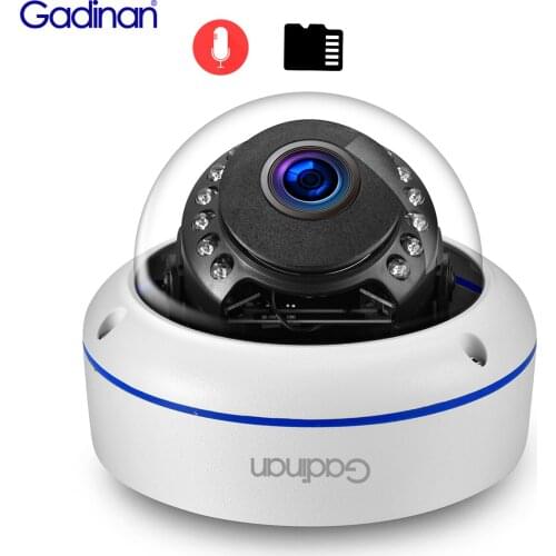 Gadinan Super HD 5MP 3MP CCTV H.265X Surveillance IP Internal SD Card Slot POE Camera Audio Microphone Dome Security Camera P2P