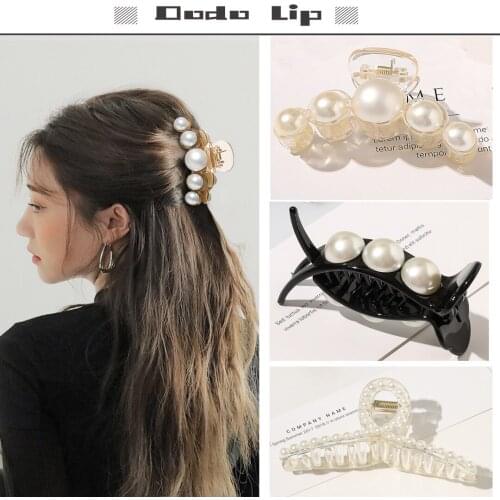 Fashion Hair Clip Korean Hair Grips Pearls Cute Hair Crab for Womens Hair Accessories Sweet Hair Tie Ornaments Hairpins Wash Up
