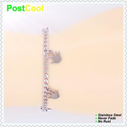 Fashion Jewelry forever quality 100% Stainless Steel Charm Bracelet Anklets Lovely Hand Design never fade Chain width4mm DIY DAE