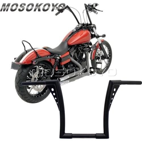 Motorcycle Black APE Hanger Handlebars 12" Rise Drag Fat Bar 30.5" Wide for Harley Softail FLST FXST Sportster XL Touring