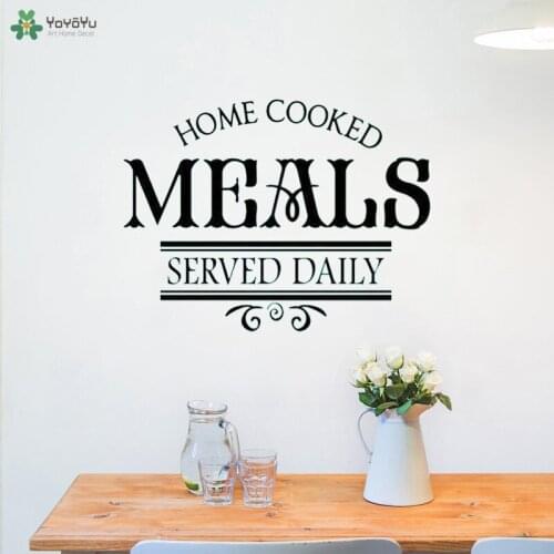 YOYOYU Wall Decal Home Cooked Meals Daily Quote Wall Stickers Kitchen Art Wallpaper Interior Houseware Design Home Decor CT648
