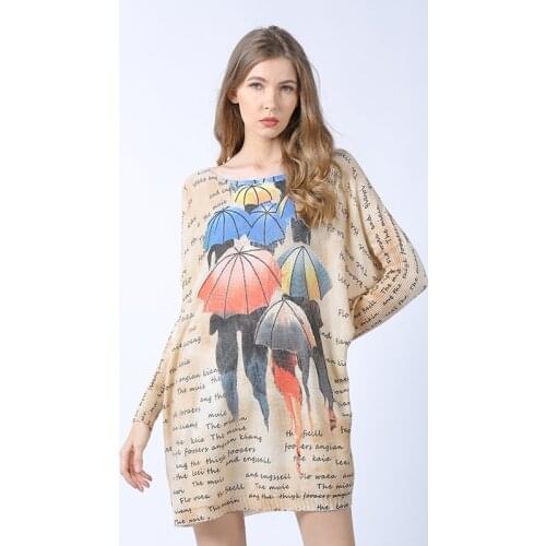 Autumn 2021 knit sweater cartoon print fashion sweater off the shoulder fluffy sweater plus size womens sweaters dropshipping