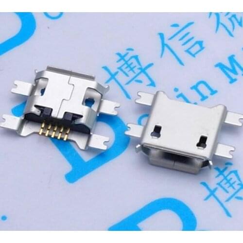 Sell at a loss) 10Pcs Micro USB Heavy plate 5pin 1.17mm Female Seat/ 4 Fixed Feet 1.17 5P Charging Seat Mini Usb Connector