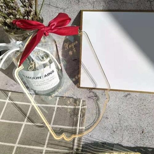 Customized Invitations Transparent Crystal Acrylic Invitation Wedding Souvenir Birthday Business Bronzing Invitation Printing