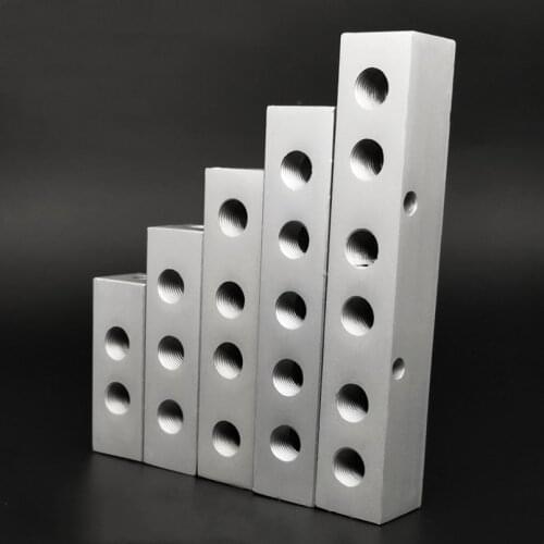 20x20mm 1/8" BSP Female Thread Solid Aluminum Pneumatic Manifold Block Splitter