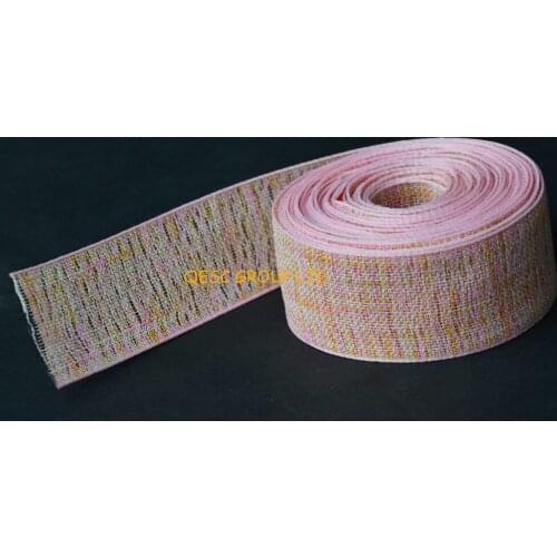 Pink Multicolor hemp cotton ribbon Plaid ribbon net fabric for fascinator hair accessory dress hat bag clothes decoration belt