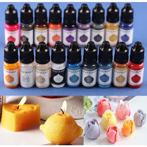 24 Color 10ml Candle Soap Pigment Liquid Colorant Resin Coloring Dye for DIY Candle Soap Epoxy Resin Mold Craft Making Pigments