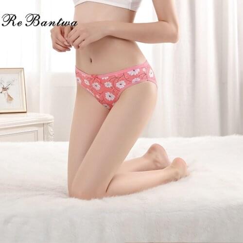 Rebantwa 10pcs Lot Brand Women Underwear Cotton Sexy Panties Floral Intimate Briefs Ladies Knickers Lingerie M L XL For Women