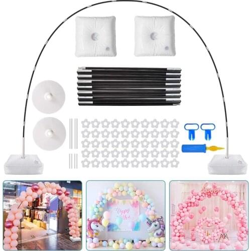 Balloon Arch Kit, 9FT Tall & 10Ft Wide Adjustable Balloon Stand Set with Water Fillable Base ,50Pcs Balloon Clips