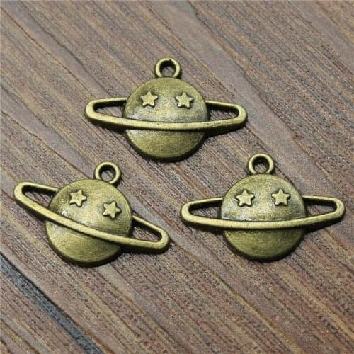 WYSIWYG 20pcs 19x13mm Vintage Solar System Charms Jewelry Making Antique Bronze Color Solar System Charms