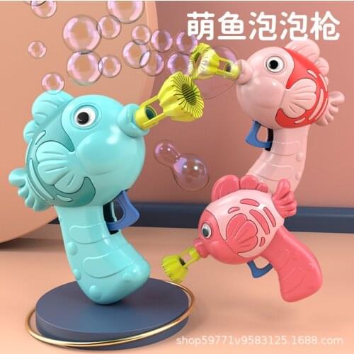 Funny Electric Fish Bubble Blower Machine Automatic Bubble Maker Soap Water Bubble Gun Outdoor Sunmmer Toys For Children Kids