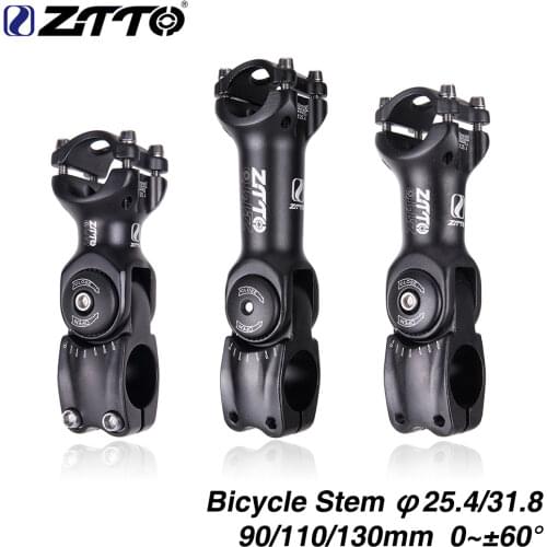 ZTTO Adjustable 60 Riser 90 110 130mm 31.8mm 25.4mm fitting Stem for XC MTB Mountain Road City Bike Bicycle Cycling part