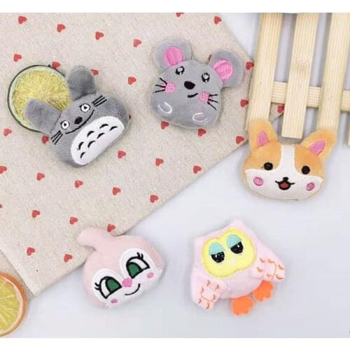 10pcs/lot DIY Handmade cute animal dolls Padded Patches Appliques For Clothes Sewing Supplies DIY Hair clip Decoration