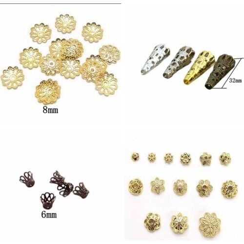 500PCS 6*6MM free shipping wholesale Copper color metal flower torus decoration 025009027