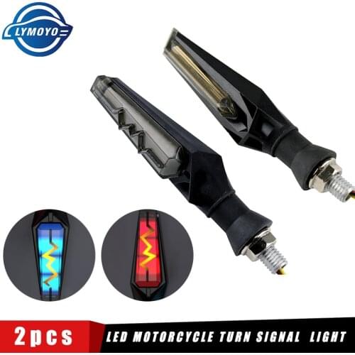 2PCS Motorcycle DRL Turn Signal Light Motorbike Led Indicator Daytime Running Light Flowing Brake Strobe Flash 12V Universal