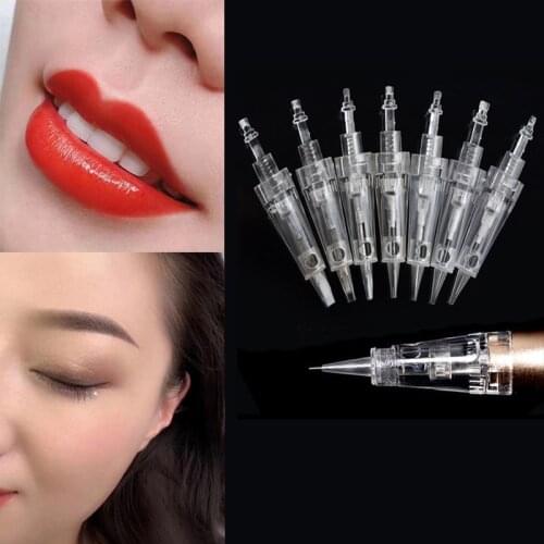 200pcs Disposable Bayonet Cartridge CE Certified Eyebrow Tattoo Needle for Permanent Makeup Micropigmentation Device (can mix)