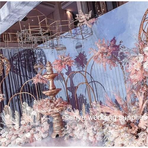 3pcs /set)Wedding Stage Backdrop crystal Frames Flower stand Panel For Wedding Indian Wedding C Style Backdrop Panels senyu0112