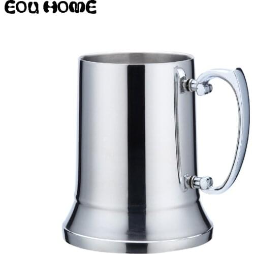 450/560ml Stainless Steel Silver Mugs Coffee Beer Cup Double Wall Water Mug Traveling Outdoor Camping Sports Mugs for Home Bar