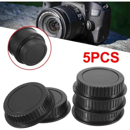 Mayitr 5pcs High Quality Camera Rear Lens Cap Black Dustproof Len Caps Cover for Canon Camera EF ES-S EOS Series Lens