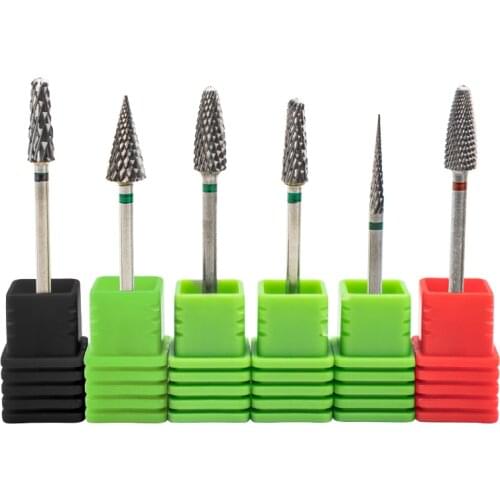 6 Types Silver Tungsten Alloy Bits Nail Drill Bit Milling Cutter for Electric Machine Manicure Nail Art Tool Accessories Drill B