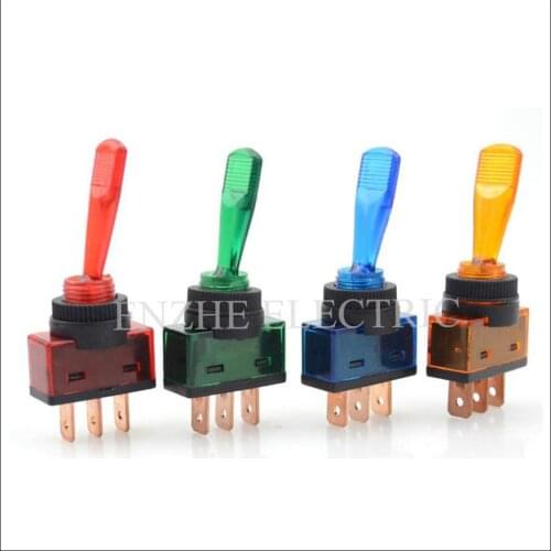 ASW-13D ON-OFF SPST 3P Car warped switch Boat Rocker Switch Automobile switches accessories 20A 12VDC With lamp Toggle switch