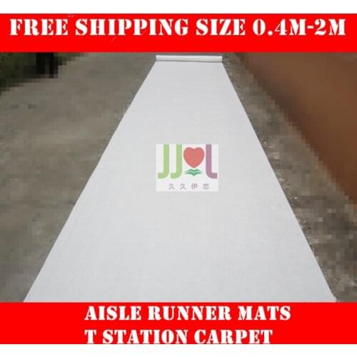 Free Shipping Pure White - All Size Cheap Wedding Aisle VIP Carpet Runner For Church Stage Hall Wedding Carpet Aisle Runner Mats