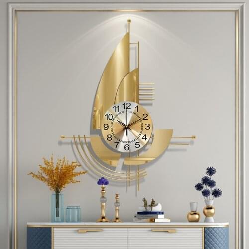 Large Gold Creative Wall Clock Silent Nordic Golden Luxury Wall Clock Living Room Large Relogio De Parede Home Decoration BA60WC