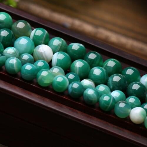 1 Strand Vintage Green Agates Bead Natural Agates Stone Beads DIY Jewelry Findings 4/6/8/10/12mm Spacer Beads Accessories Making