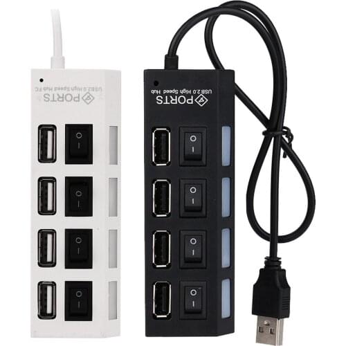 CARPRIE USB Hub 2.0 HUB Multi USB Splitter 4 Port Expander Multiple USB 3 Hab Use Power Adapter 2.0 USB Hub with Switch For PC