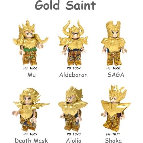 Children Animation Gold Saint Assembled Minifigure Mu Aldebaran SAGA Shaka Small Particles Building Blocks Accessories Toys Gift