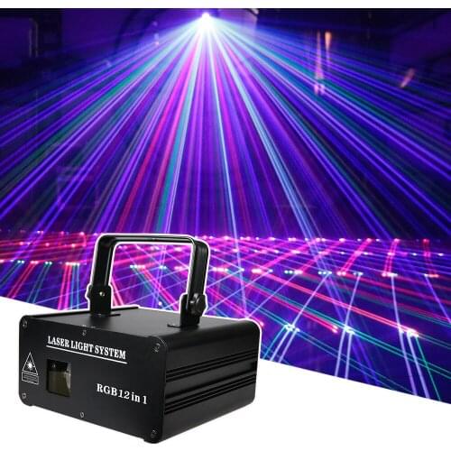 DJ Light Beam 64 Pattern 12IN1 Laser Lighting Projector Christmas Party Disco Light RGB Wash Light For Party Birthday KTV Stage