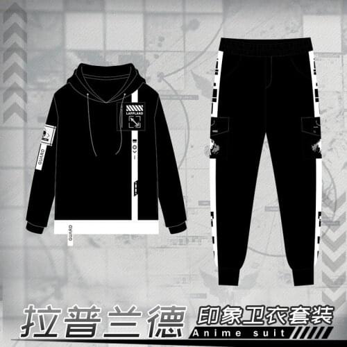 Game Amine Arknights Cosplay Lappland Long-sleeved Sweater Trousers Hoodies Student Men Women Casual Suit Thin Fleece Two Styles