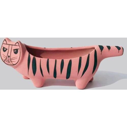 Handmade Ceramic Long Cat Cat Succulent Flower Pot Art Fresh Simple Healing Series Pot