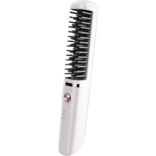 Multifunctional Hot Air Combs Cordless Hair Straightener Comb USBRechargeable Cordless Heat Hair Brush Hair Curler