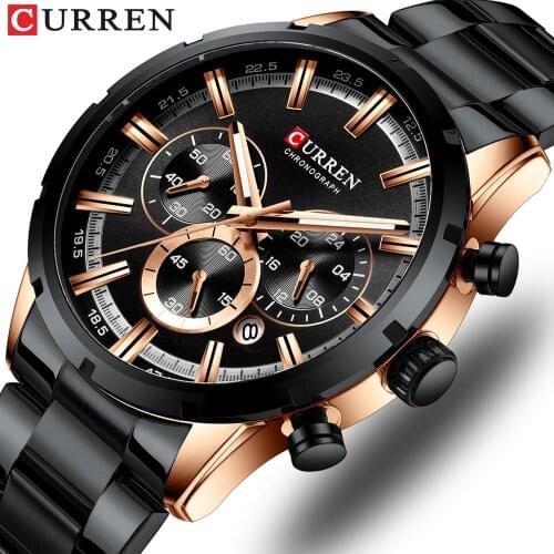 CURREN Men Watch Top Brand New Luxury Fashion Sport Quartz Watches Full Steel Business Waterproof Casual Watch Relogio Masculino