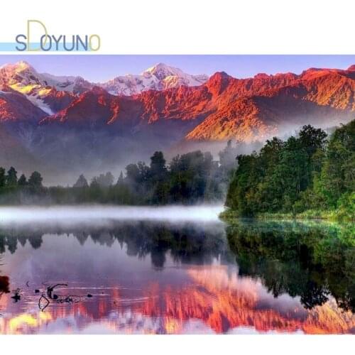 SDOYUNO Frame Oil Paint By Numbers 60X75cm DIY Painting By Numbers Scenery Digital Painting On Canvas Handpaint Home Decor