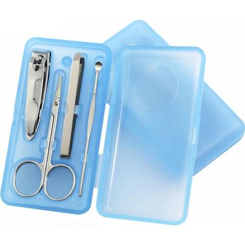 4 in 1 Multifunction Nail Clipper Set Carbon Steel Manicure Tools With Plastic Box Random Color