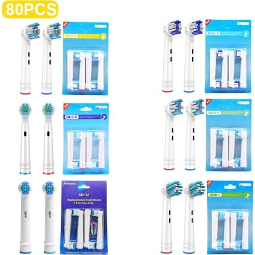 80PCS Oral B Electric Toothbrush Heads Replaceable Brush Heads For Oral B Electric Advance Pro Health Triumph 3D Dropshipping