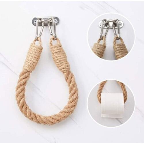 Wall-mounted Vintage Towel Hanging Rope Toilet Paper Holder Rack Home Hotel Bathroom Decorations Supplies