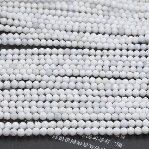 Natural White Agate Faceted Round Beads 4mm,Natural Color, Without Treatment