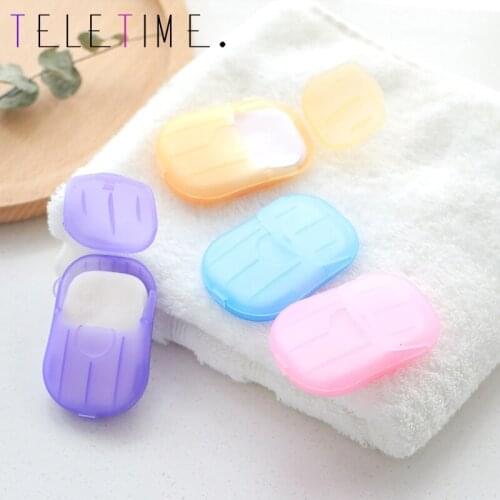 20Pcs/Box Disposable Mini Travel Soap Paper Washing Hand Bathroom Cleaning Travel Portable Boxed Foaming Scented Sheets