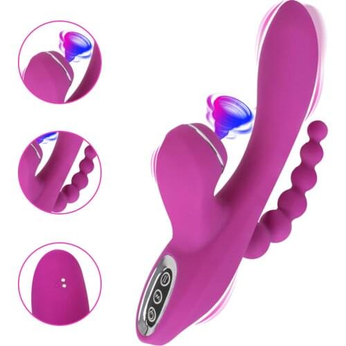 OLO 3 IN 1 Sucking Vibrator Wand Anal Vagina Clitoris Stimulator Female Masturbation G Spot Vibrator Sex Toys for Women
