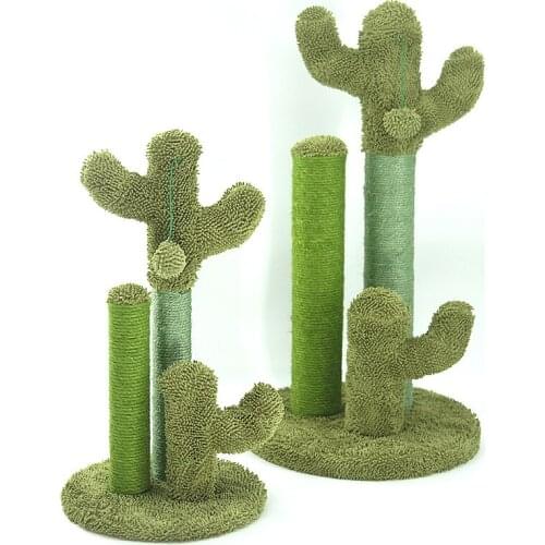 Sisal Cactus Cat Tree Climbing Rack Vertical Claw Board Pet Supplies Creativity Plush Toys Interactive Two Size