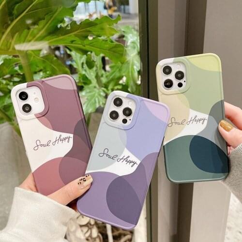 Pretty Contrast Color Phone Case For iPhone 11 12 mini Pro Max XS X XR 7 8 plus SE 2020 Soft Silicone Shockproof Cases Cover