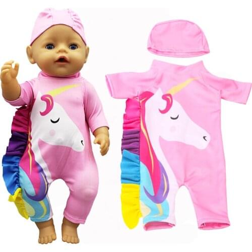 Pink Jumpsuit Doll Clothes Fit 17 inch 43cm Doll Clothes Born Baby Suit For Baby Birthday Festival Gift