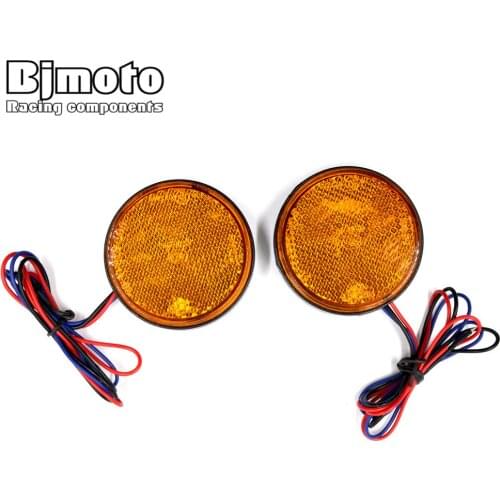 LED Motorcycle Round Reflector Light Tail Brake Lamp Turn Signal Taillights For Car ATV Truck Warning Indicator Reflector