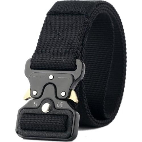 Tactical Belts Metal Buckle Adjustable Nylon Military Waist Belt with Heavy Duty Training Waist Belt Hunting Accessories