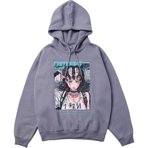 Harajuku Anime Graphic Hoodie Men Streetwear Oversized Hoodie for Men 100% Cotton 2021 Autumn Hip Hop Pullover Male Sweatshirt